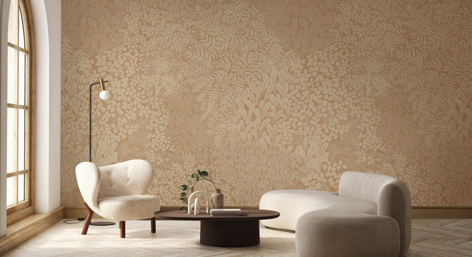 PHOTOWALL / Floral Flowers Pattern - Beige (e94674)