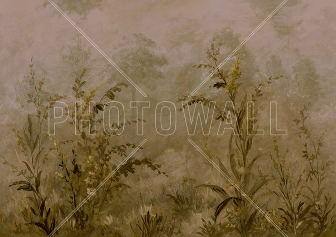 PHOTOWALL / Forest Lush Plants - Brown (e94675)