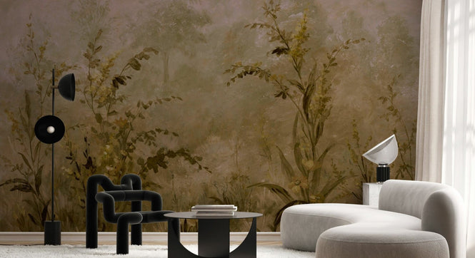 PHOTOWALL / Forest Lush Plants - Brown (e94675)