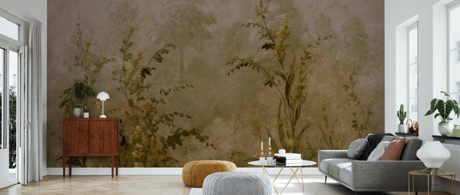 PHOTOWALL / Forest Lush Plants - Brown (e94675)