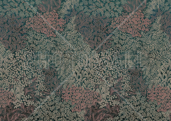 PHOTOWALL / Floral Flowers Pattern - Two Tone (e94676)