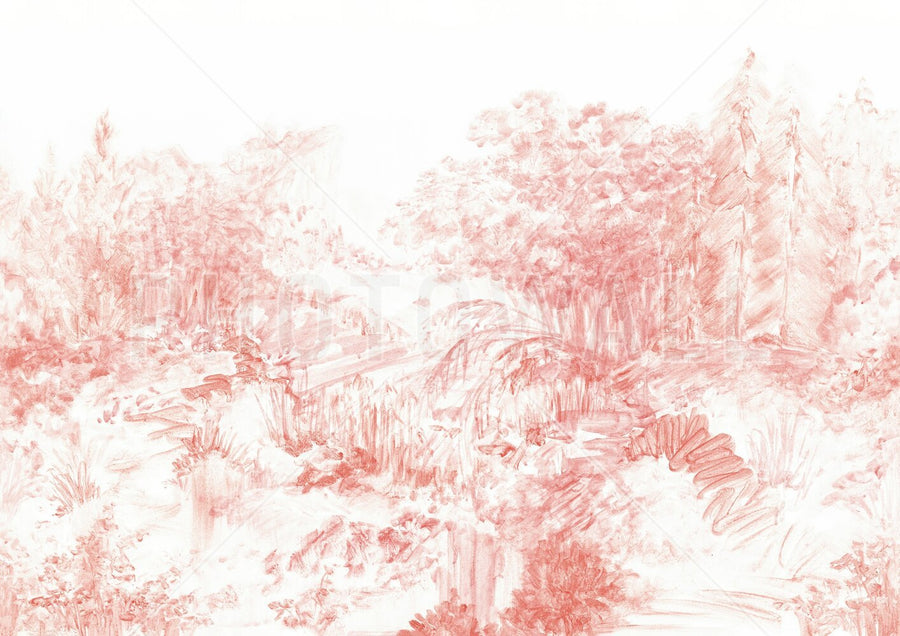 PHOTOWALL / Woodland Sketch - Red (e94681)