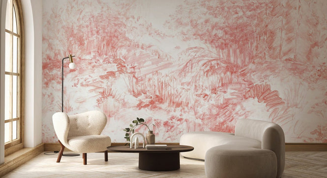 PHOTOWALL / Woodland Sketch - Red (e94681)