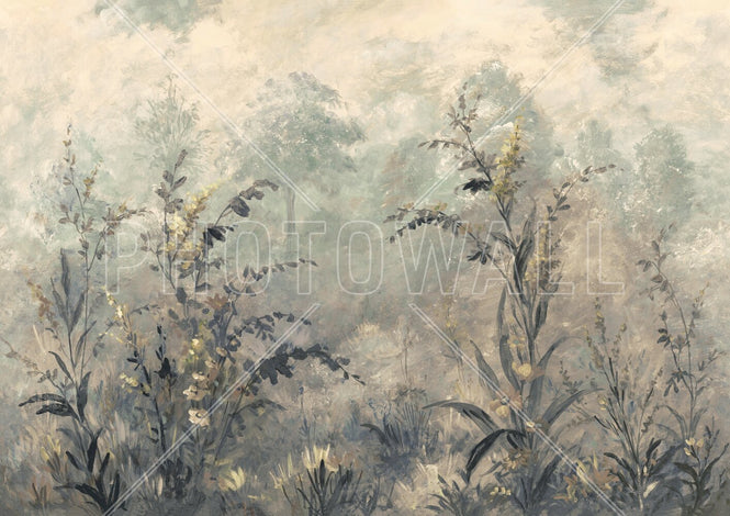 PHOTOWALL / Forest Lush Plants - Grey II (e94682)