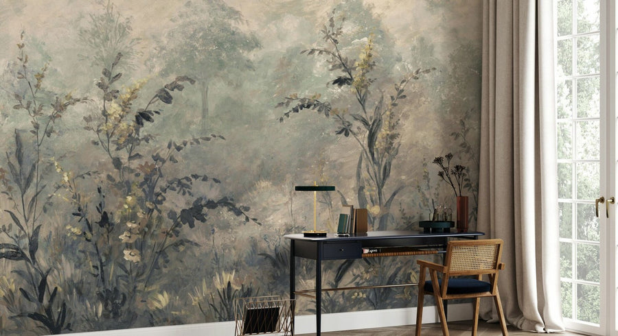 PHOTOWALL / Forest Lush Plants - Grey II (e94682)