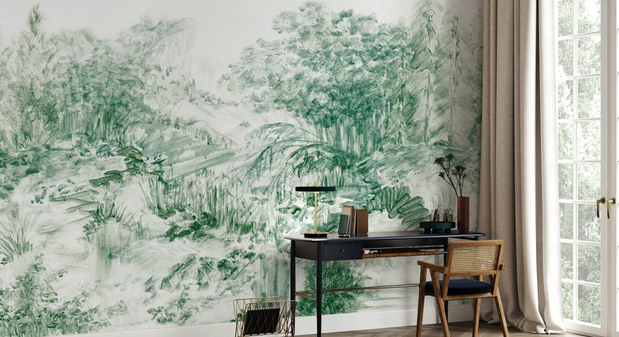 PHOTOWALL / Woodland Sketch - Green (e94684)