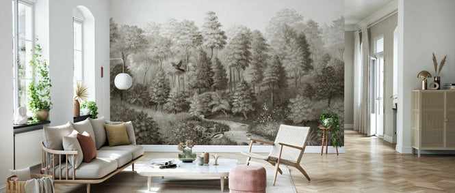 PHOTOWALL / Wildlife in Serene Forest - Sepia (e94686)