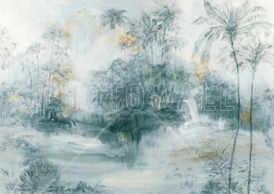 PHOTOWALL / Timeless Tropical Forest - Blue (e94687)
