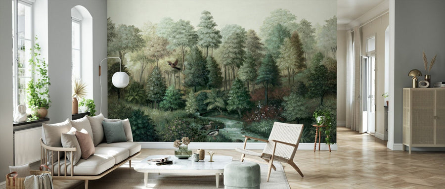 PHOTOWALL / Wildlife in Serene Forest - Green (e94688)