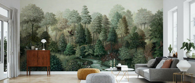 PHOTOWALL / Wildlife in Serene Forest - Green (e94688)