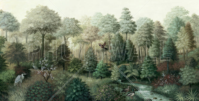 PHOTOWALL / Wildlife in Serene Forest - Green II (e94689)