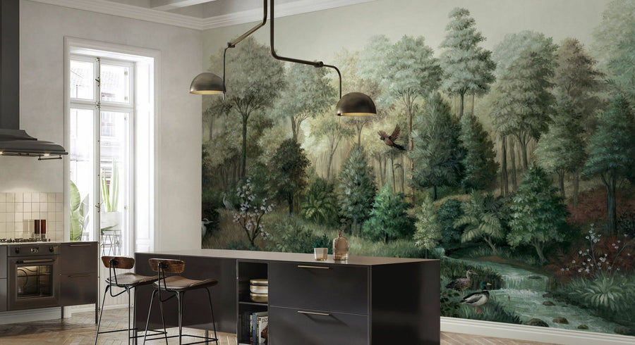 PHOTOWALL / Wildlife in Serene Forest - Green II (e94689)