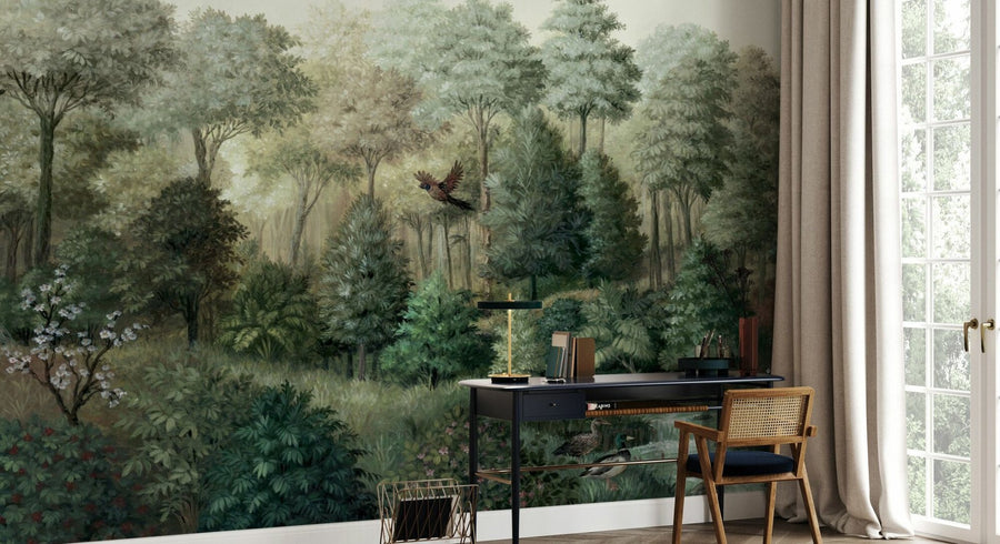 PHOTOWALL / Wildlife in Serene Forest - Green II (e94689)