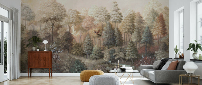 PHOTOWALL / Wildlife in Serene Forest - Beige II (e94693)