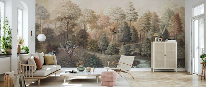 PHOTOWALL / Wildlife in Serene Forest - Beige II (e94693)