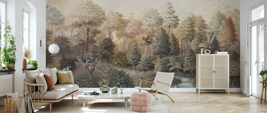 PHOTOWALL / Wildlife in Serene Forest - Beige II (e94693)