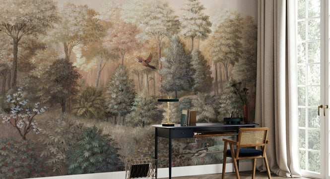 PHOTOWALL / Wildlife in Serene Forest - Beige II (e94693)