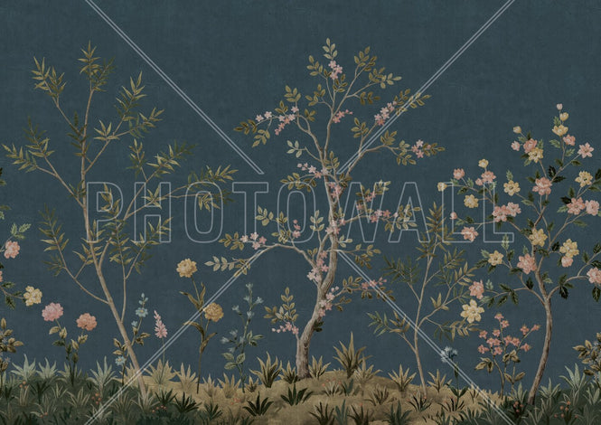 PHOTOWALL / Imperial Garden Plants - Blue (e94694)