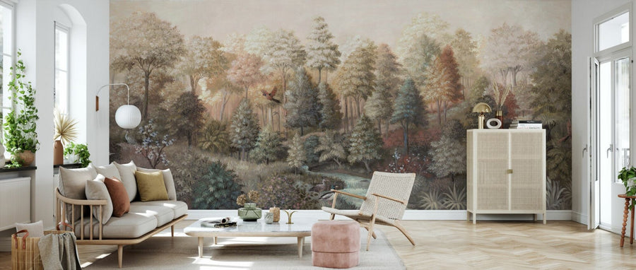 PHOTOWALL / Wildlife in Serene Forest - Beige (e94699)