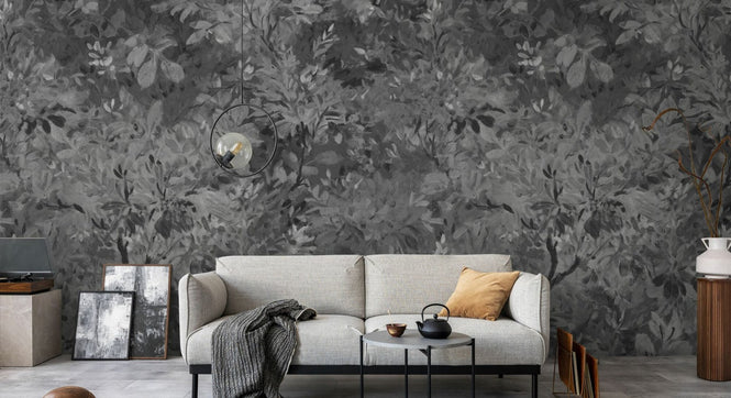 PHOTOWALL / Aesthetic Leaves Mural - Grey (e94700)