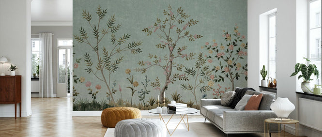 PHOTOWALL / Imperial Garden Plants - Grey (e94701)