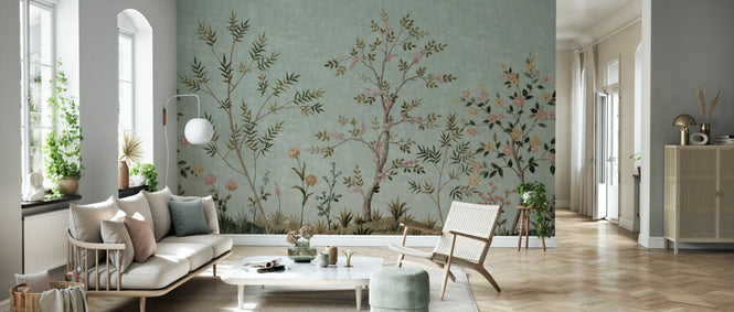 PHOTOWALL / Imperial Garden Plants - Grey (e94701)