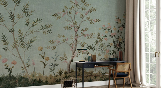 PHOTOWALL / Imperial Garden Plants - Grey (e94701)