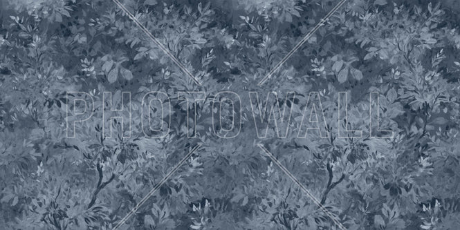 PHOTOWALL / Aesthetic Leaves Mural - Blue (e94703)