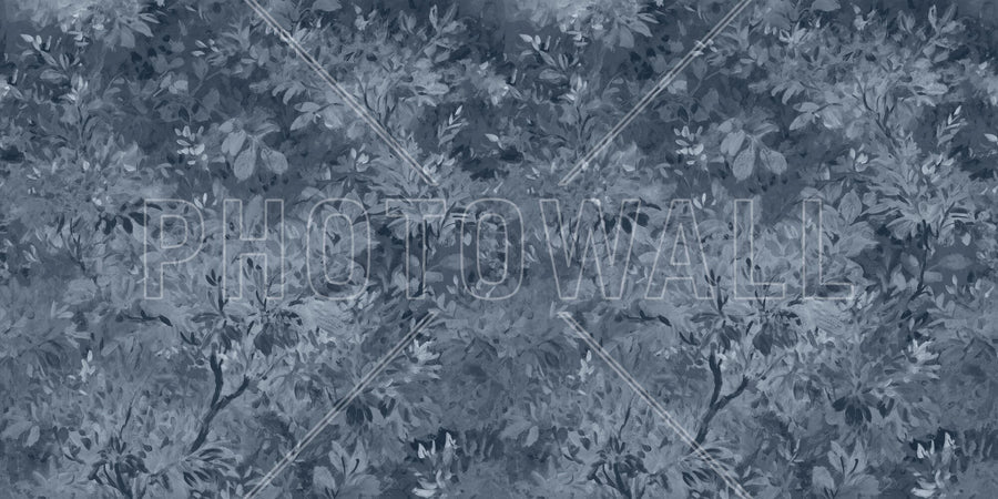 PHOTOWALL / Aesthetic Leaves Mural - Blue (e94703)