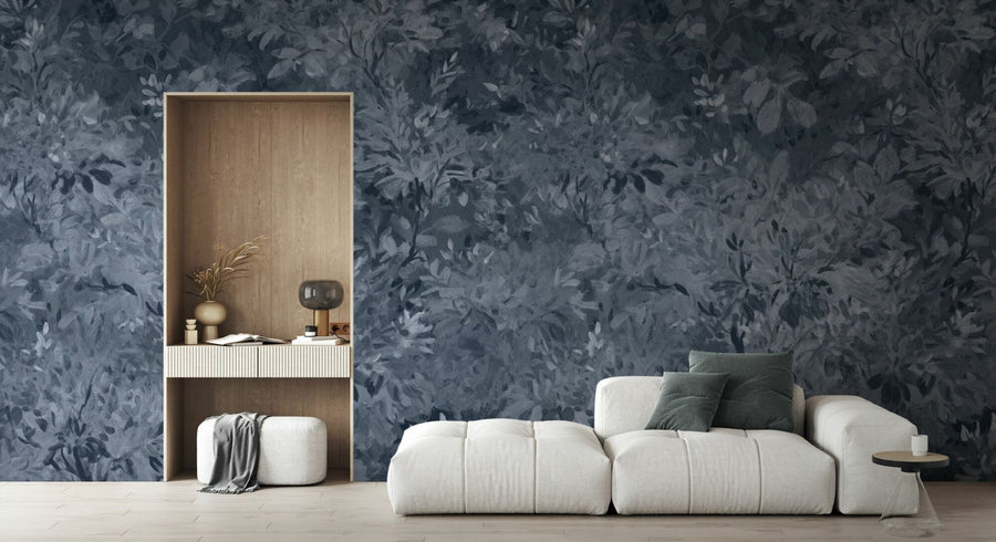PHOTOWALL / Aesthetic Leaves Mural - Blue (e94703)
