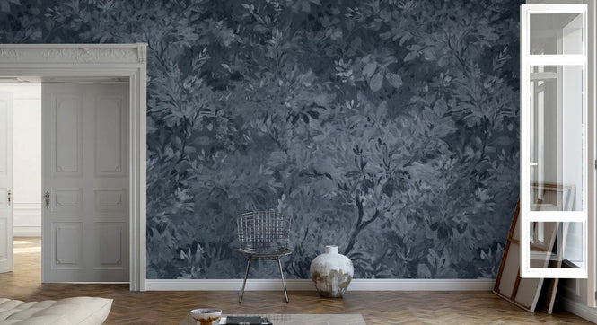 PHOTOWALL / Aesthetic Leaves Mural - Blue (e94703)