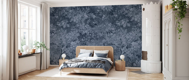 PHOTOWALL / Aesthetic Leaves Mural - Blue (e94703)