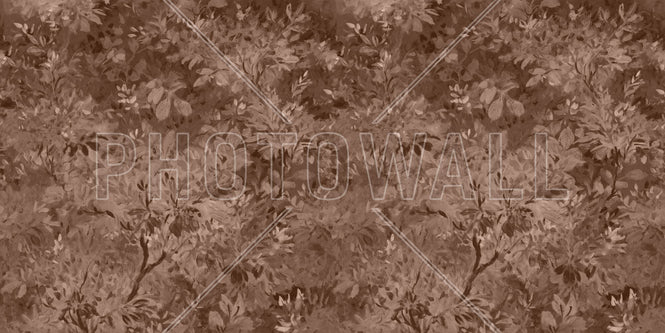 PHOTOWALL / Aesthetic Leaves Mural - Brown (e94704)
