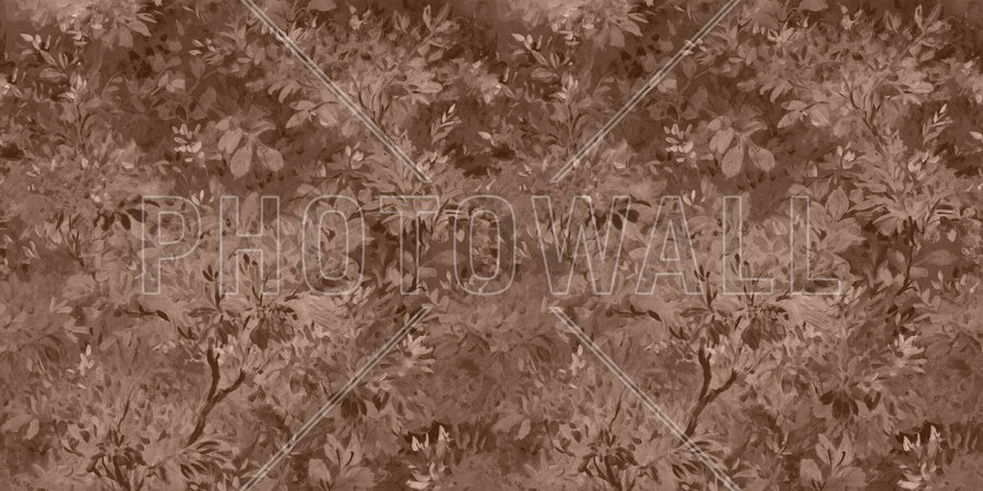 PHOTOWALL / Aesthetic Leaves Mural - Brown (e94704)