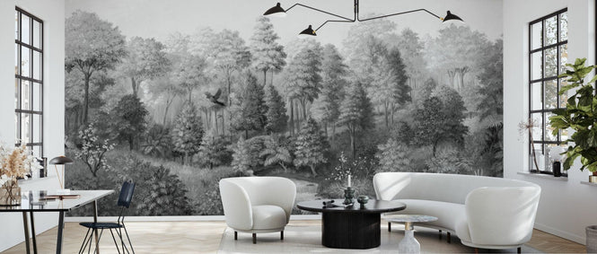 PHOTOWALL / Wildlife in Serene Forest - BW (e94707)