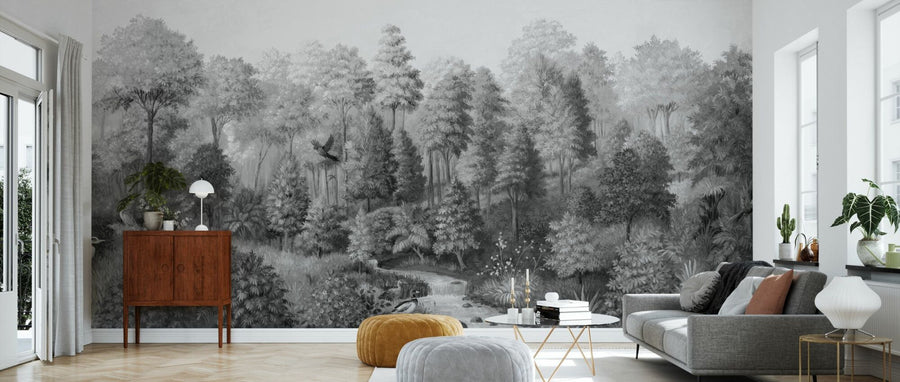 PHOTOWALL / Wildlife in Serene Forest - BW (e94707)