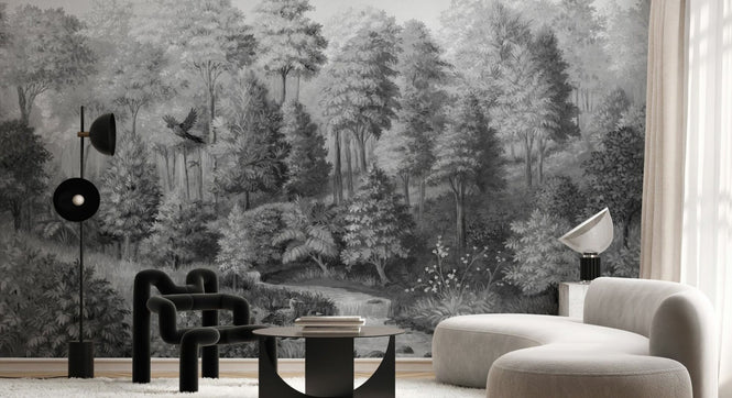 PHOTOWALL / Wildlife in Serene Forest - BW (e94707)