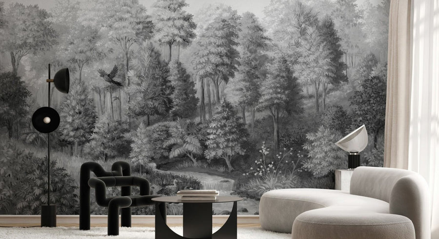PHOTOWALL / Wildlife in Serene Forest - BW (e94707)