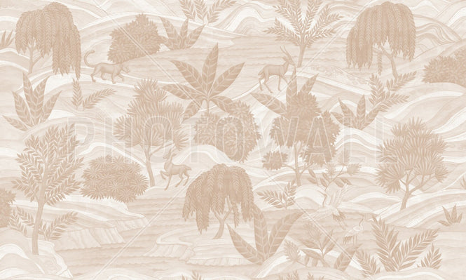 PHOTOWALL / Jungle World Fresco - Beige (e94713)