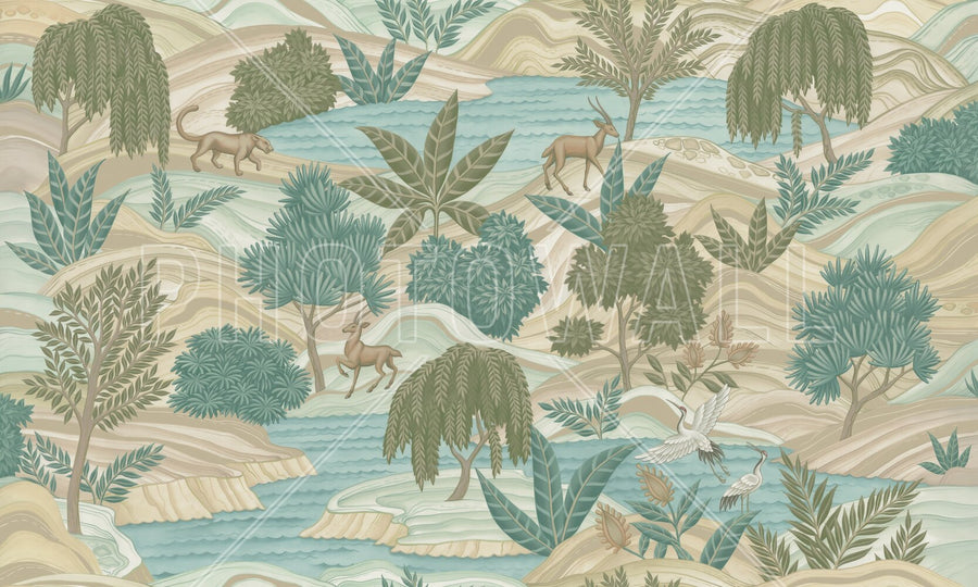 PHOTOWALL / Jungle World Fresco - Green (e94717)
