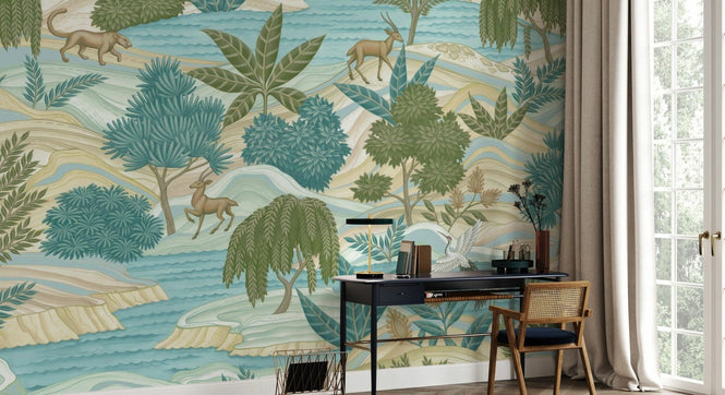 PHOTOWALL / Jungle World Fresco - Blue (e94718)