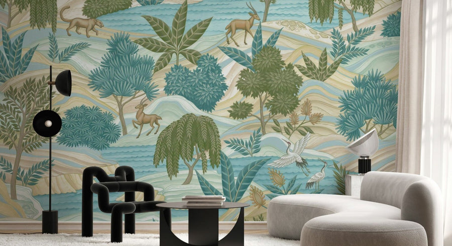 PHOTOWALL / Jungle World Fresco - Blue (e94718)