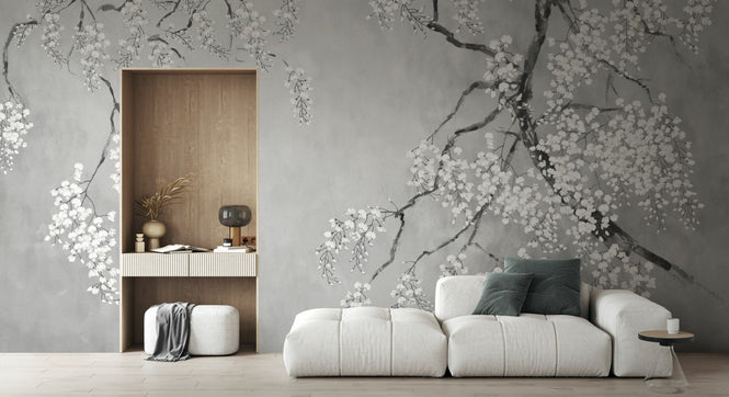 PHOTOWALL / Blossom Wisteria - BW (e94720)