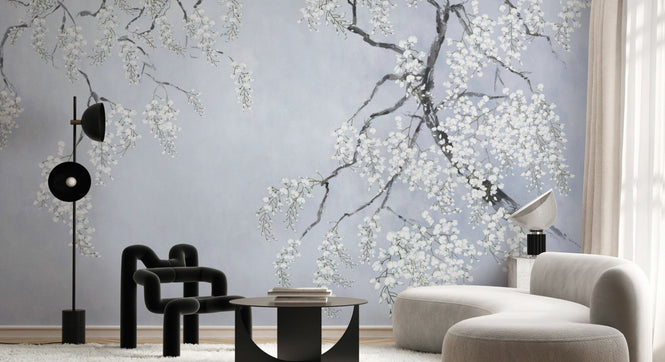 PHOTOWALL / Blossom Wisteria - Blue (e94722)