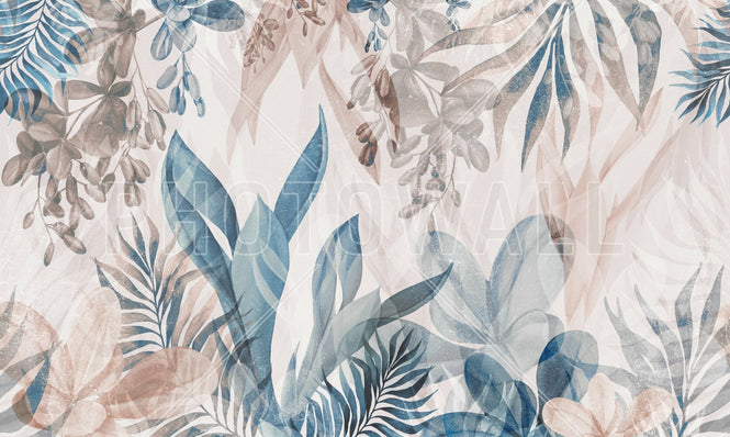 PHOTOWALL / Leafy Greenery - Blue (e94724)