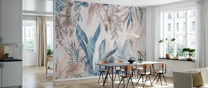 PHOTOWALL / Leafy Greenery - Blue (e94724)