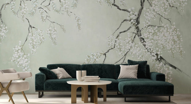 PHOTOWALL / Blossom Wisteria - Green (e94729)