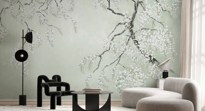 PHOTOWALL / Blossom Wisteria - Green (e94729)