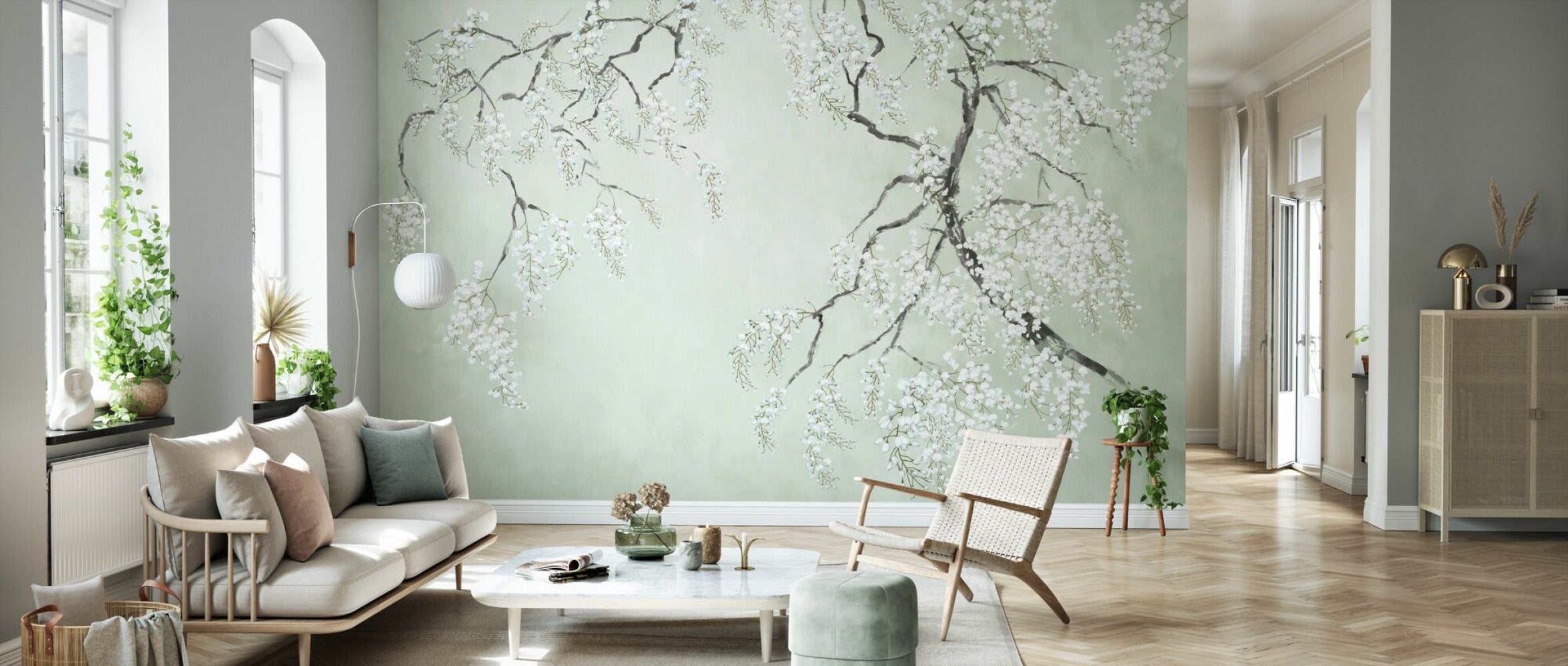 PHOTOWALL / Blossom Wisteria - Green (e94729) | 輸入壁紙専門店