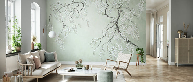 PHOTOWALL / Blossom Wisteria - Green (e94729)